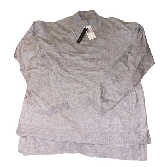 Joan Vass Gray Turtleneck Sweater Relaxed Fit - Picture 1 of 6